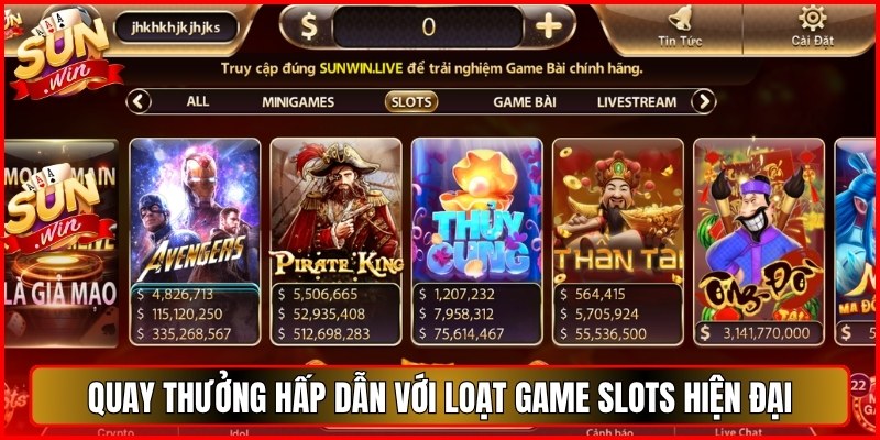 Quay thưởng hấp dẫn với loạt game slots hiện đại