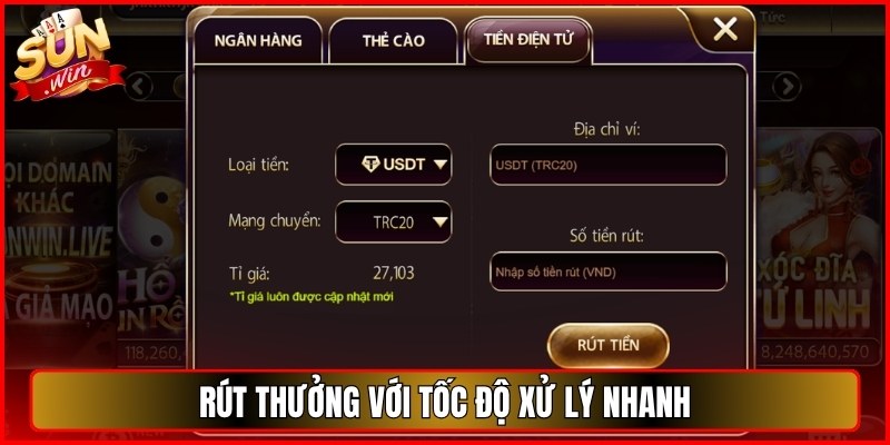 Rút thưởng với tốc độ xử lý nhanh chỉ với 3 bước